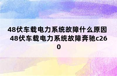 48伏车载电力系统故障什么原因 48伏车载电力系统故障奔驰c260